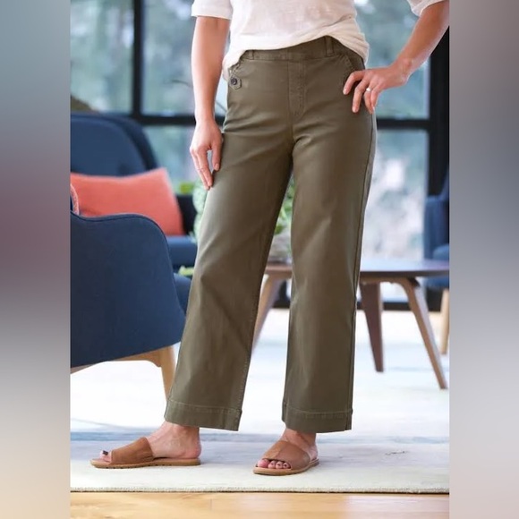 Spanx stretch twill cropped wide leg pant - Picture 2 of 7